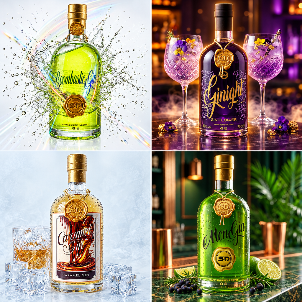 Copertina Tre Gin e un Outsider con BoombasticGin, Ginight, CaramelGin e MonGin