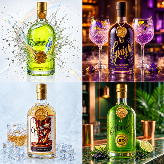 Copertina Tre Gin e un Outsider con BoombasticGin, Ginight, CaramelGin e MonGin
